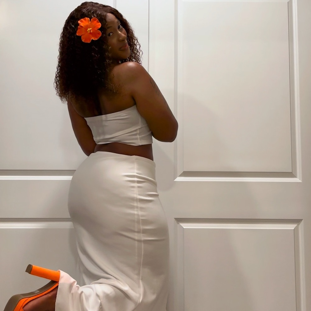 Fashion Nova White Wrap Midi Skirt Set - Picture 4 of 4